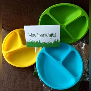 WeeSprout Silicone Divided Plates for Babies & Toddlers 100% Food-Grade Set of 3